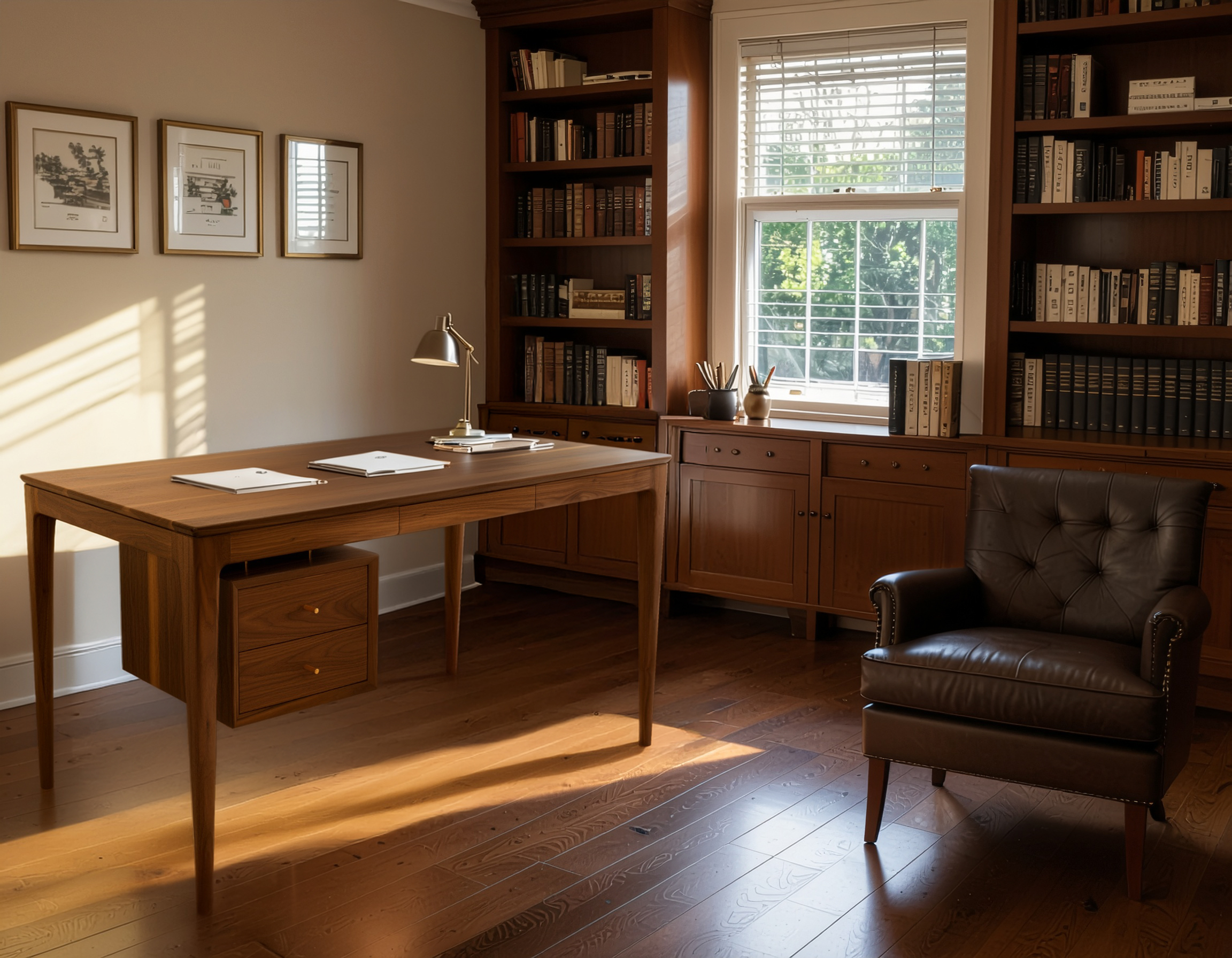 MW Design díjas feketedió mid-century modern íróasztal